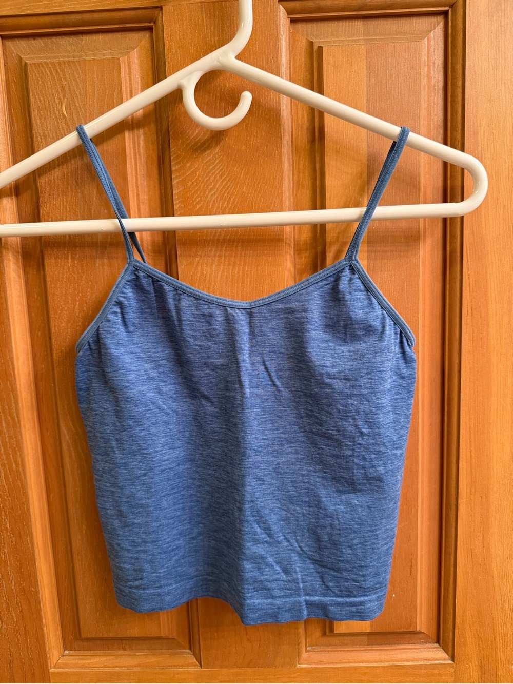 Women’s Blue Spaghetti-Strap Crop Tank Top